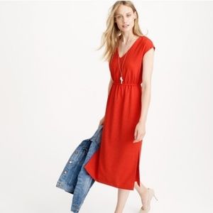 Red midi laser cut J Crew dress